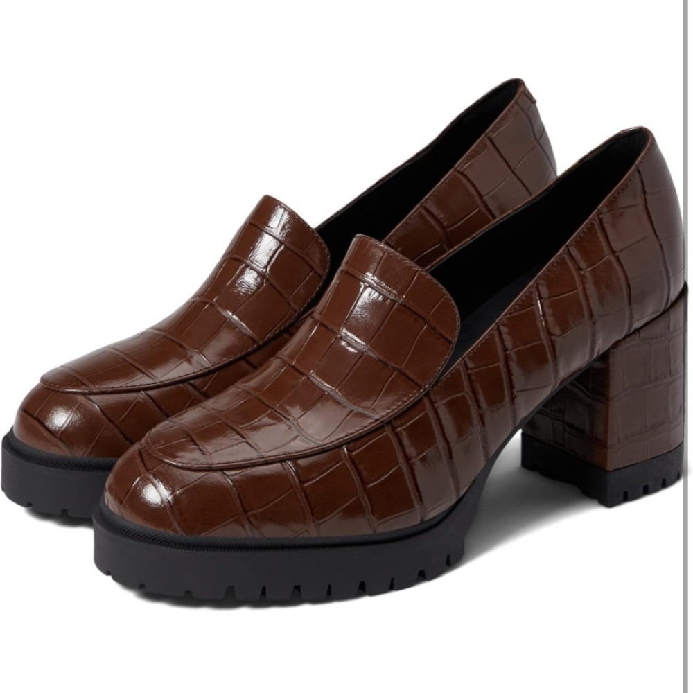 Lug Sole Leather Loafer with Heel Aerosole